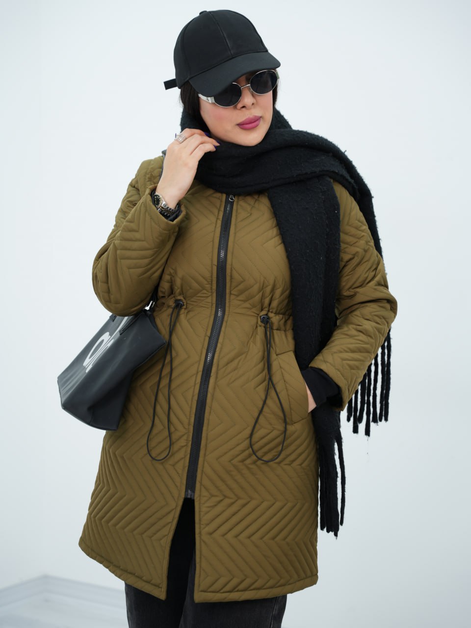 کاپشن پافرشو کمرگت توسکا کد6753