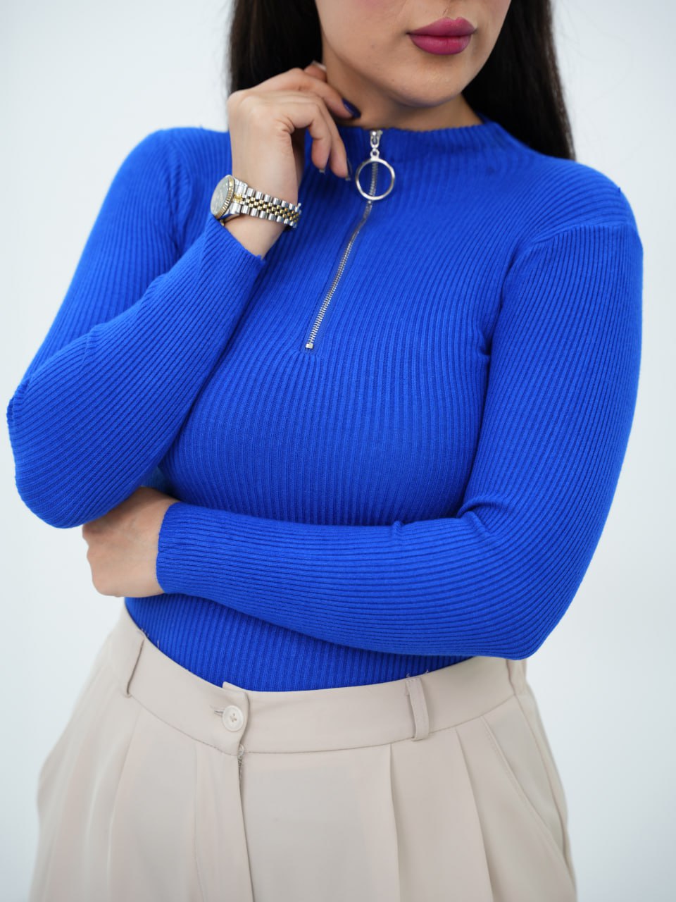 بافت گپ جلو نیم زیپ پانیذ کد6755