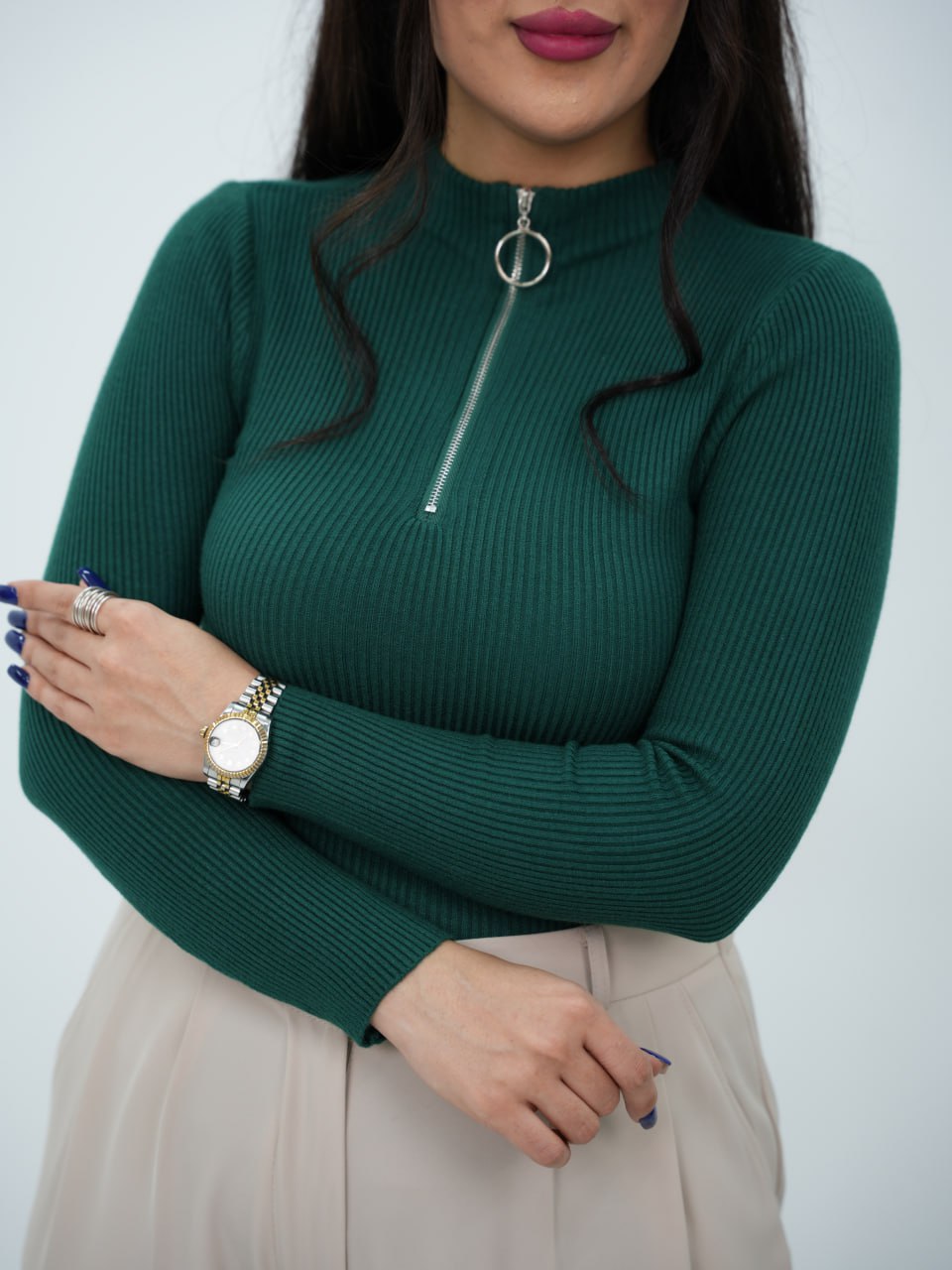 بافت گپ جلو نیم زیپ پانیذ کد6755