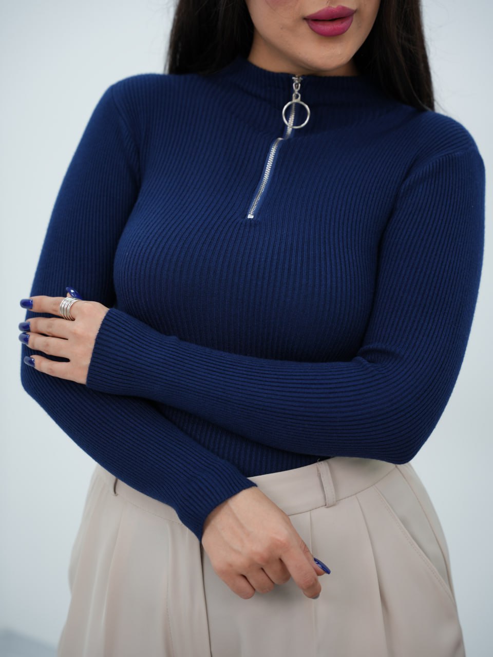 بافت گپ جلو نیم زیپ پانیذ کد6755