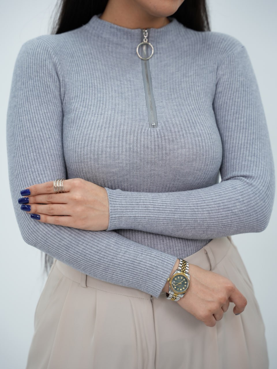 بافت گپ جلو نیم زیپ پانیذ کد6755