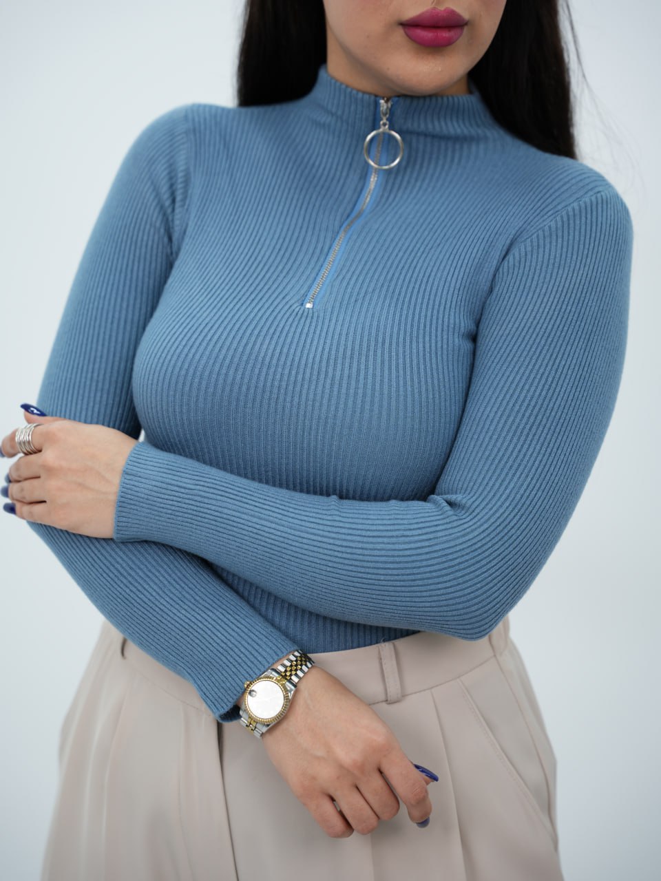 بافت گپ جلو نیم زیپ پانیذ کد6755