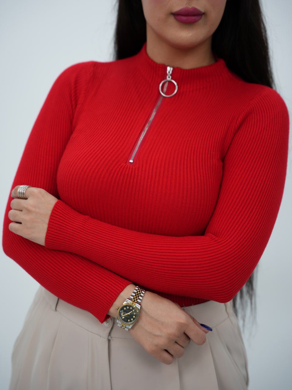 بافت گپ جلو نیم زیپ پانیذ کد6755