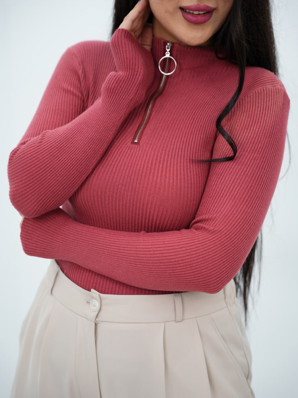 بافت گپ جلو نیم زیپ پانیذ کد6755