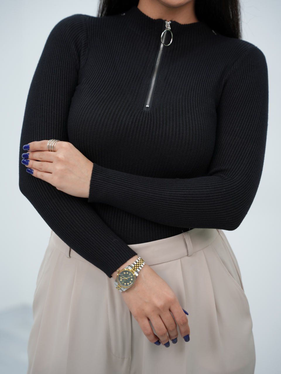 بافت گپ جلو نیم زیپ پانیذ کد6755