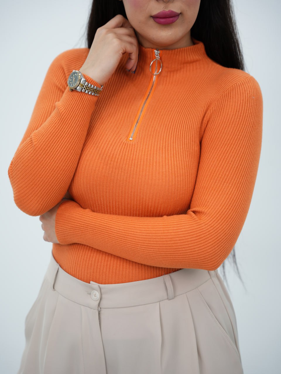 بافت گپ جلو نیم زیپ پانیذ کد6755