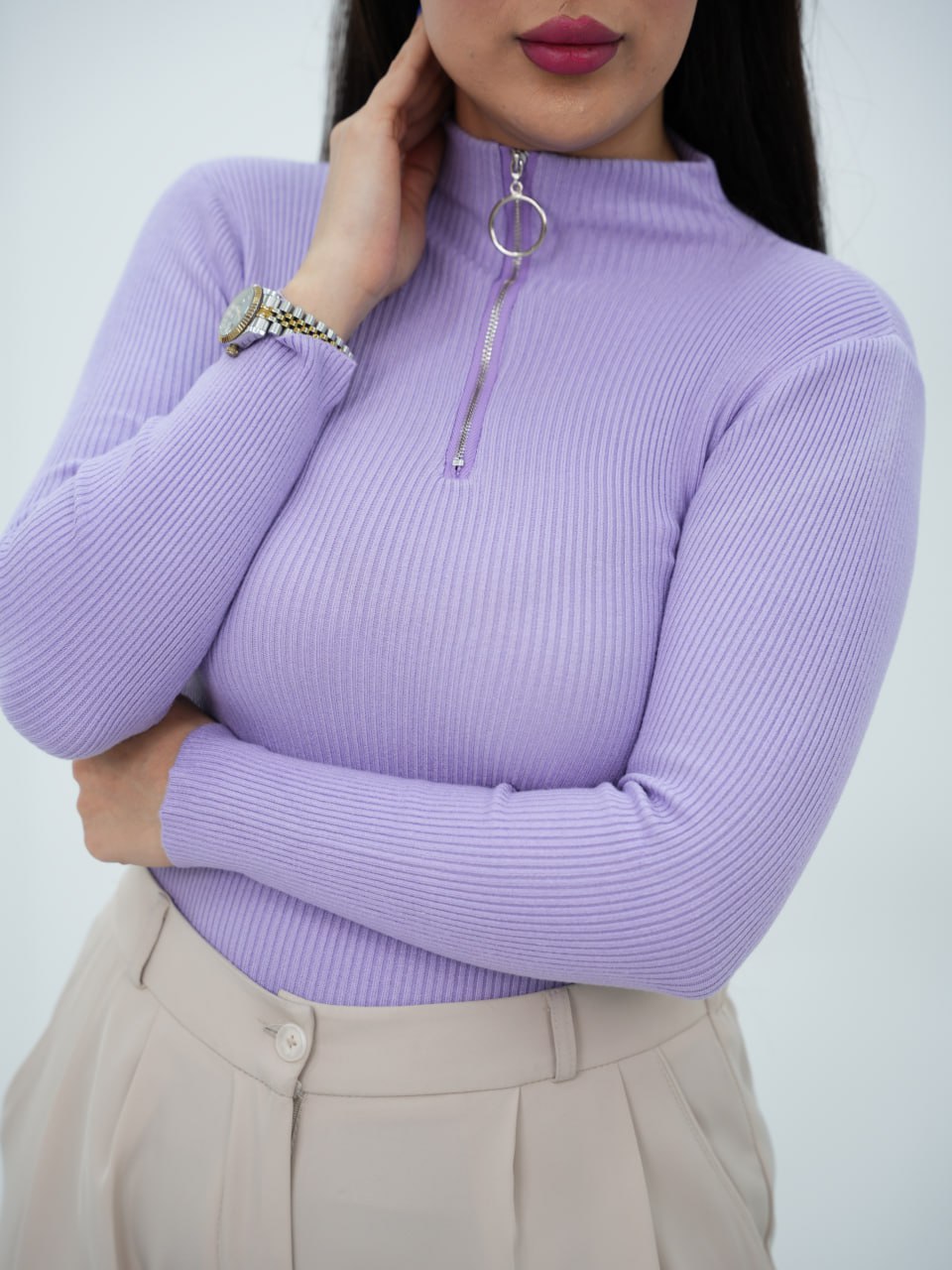 بافت گپ جلو نیم زیپ پانیذ کد6755