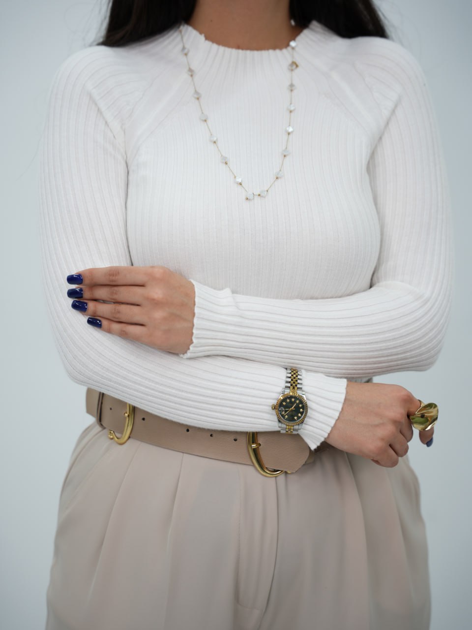 بافت گپ لاین دار یقه پنچ سانت پریزاد کد6756