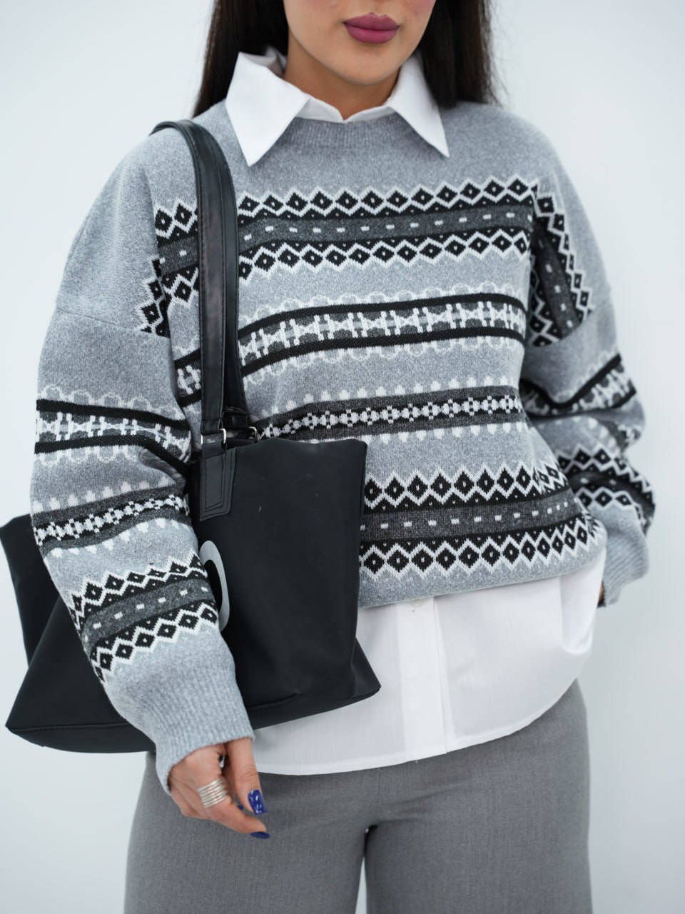 بلوز بافت طرحدار سرخپوست کد 6762