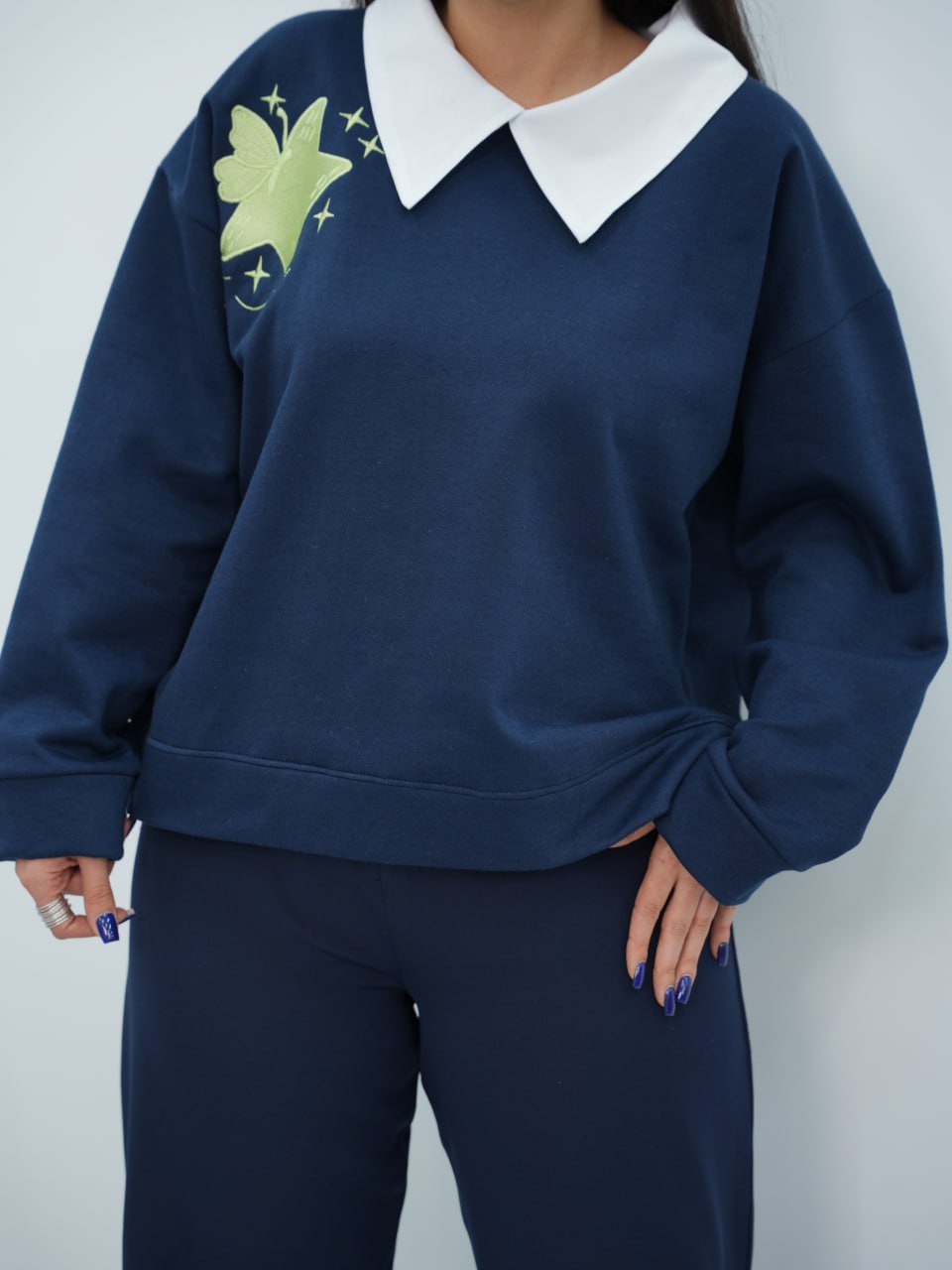 دورس یقه سفید بغل گلدوزی گرینا کد6763