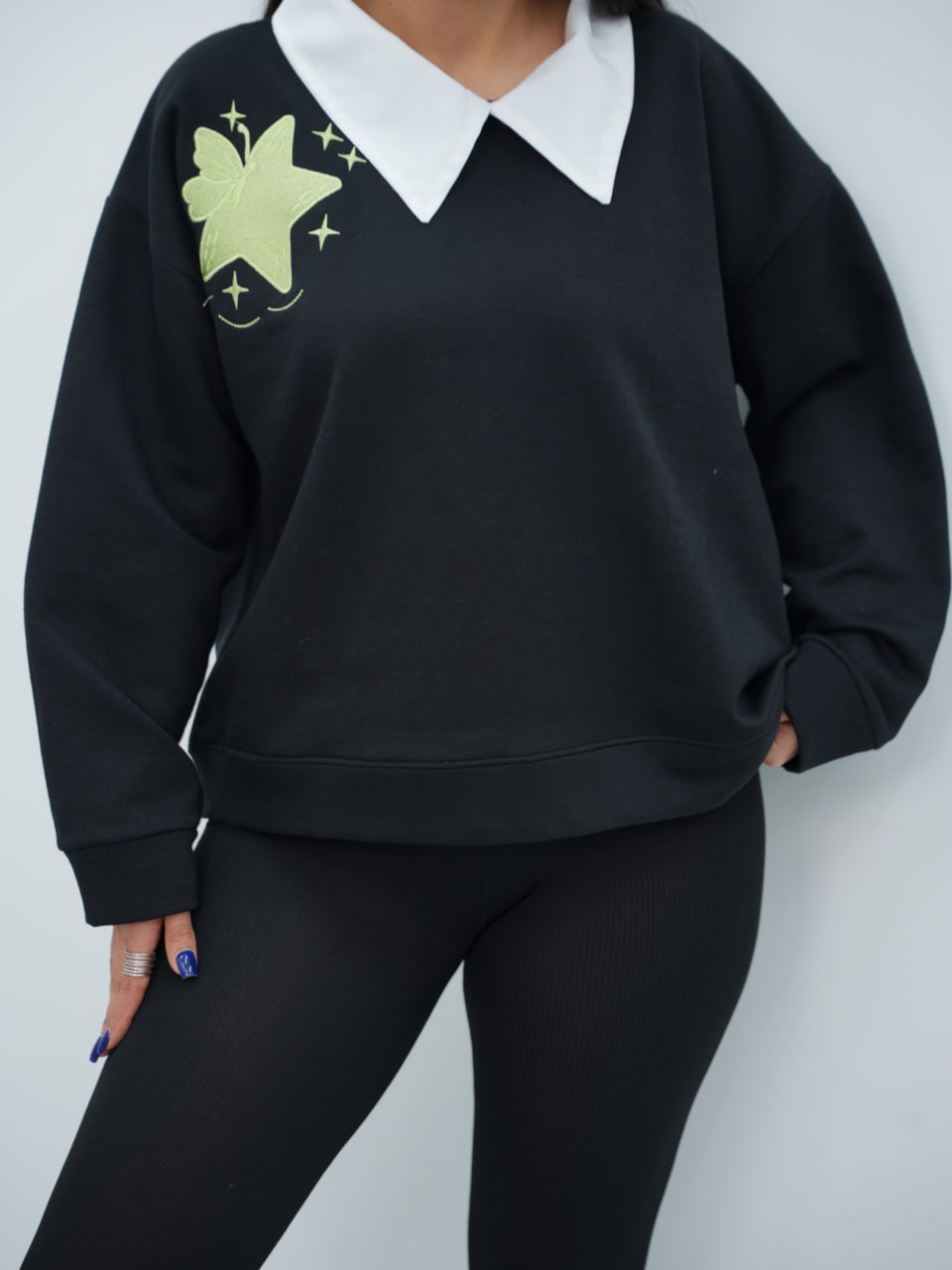 دورس یقه سفید بغل گلدوزی گرینا کد6763