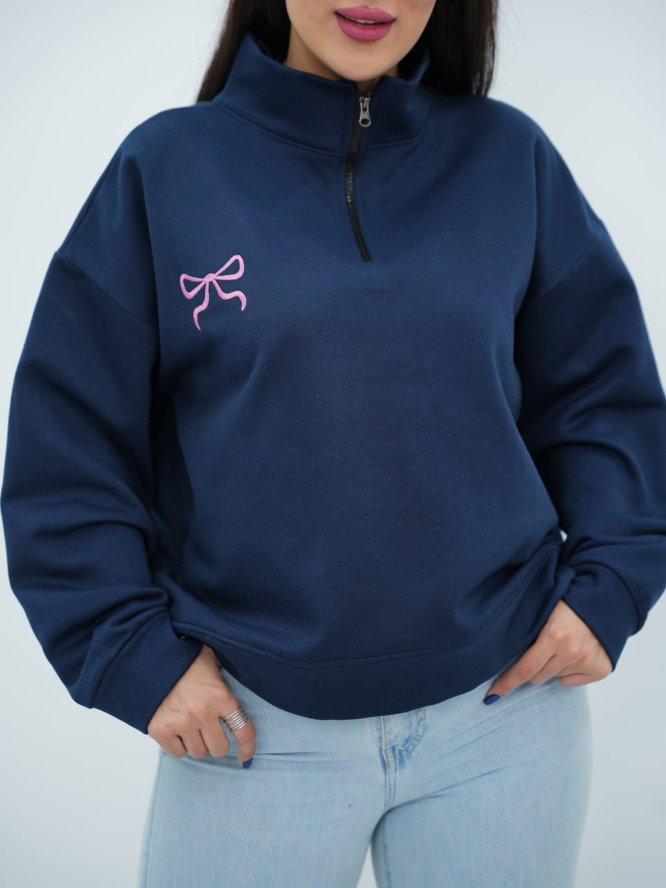 دورس نیم زیپ بغل پاپیون بژین کد6765