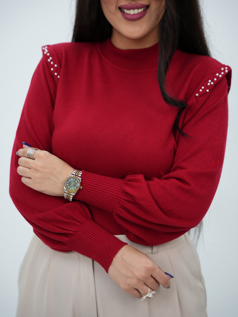 بافت گپ سرشانه مروارید لعیا کد6768