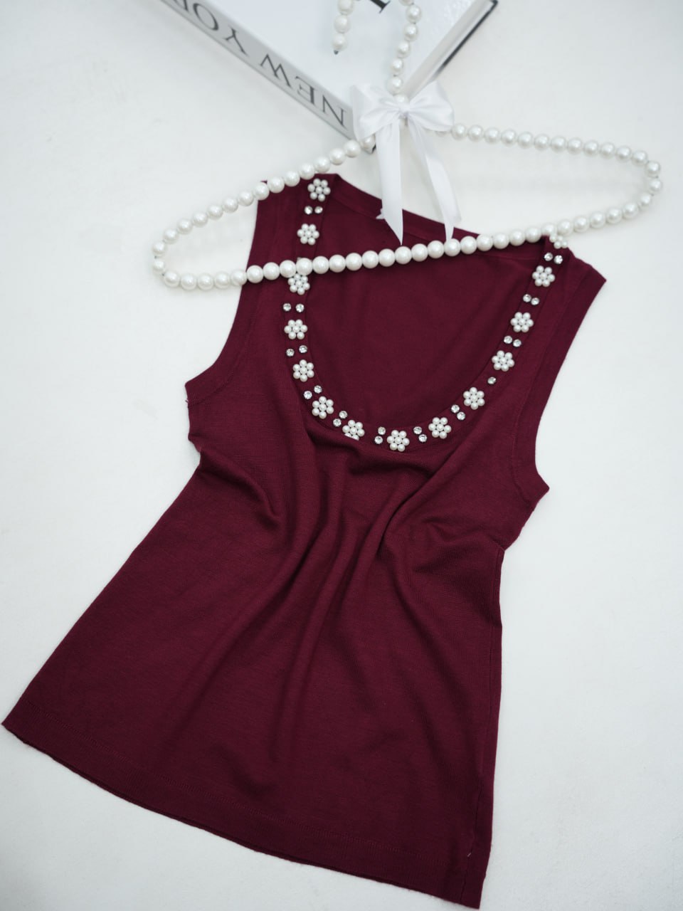 بافت حلقه ای یقه مرواریدی چامه کد6770