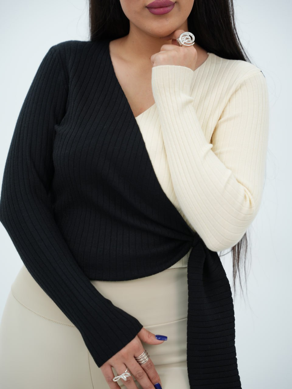 بافت ترکیبی یقه هفت شادمان کد6772