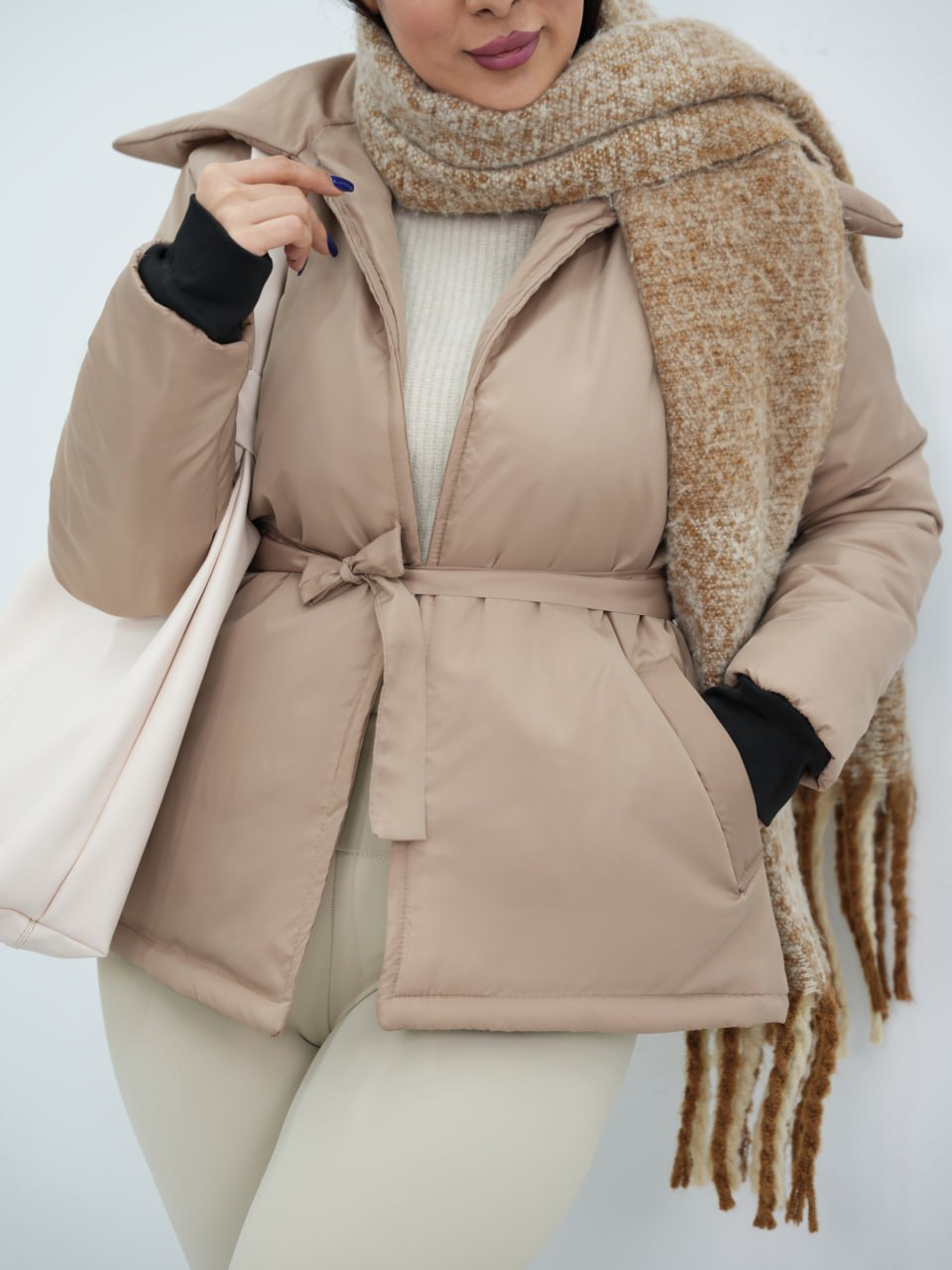 کاپشن مموری کمردار نبات کد6782