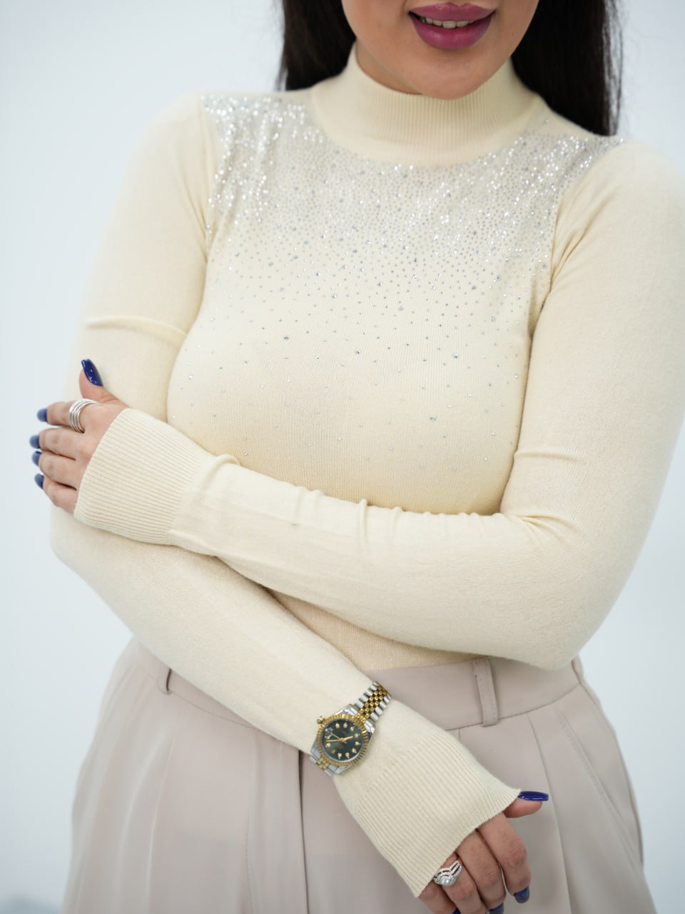 بافت گپ یقه نگین کهکشان کد6786