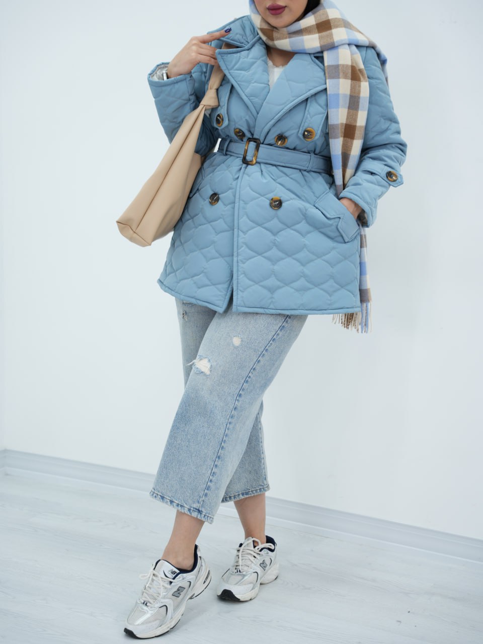 کاپشن شنل فلشی کمردار وریا کد6789