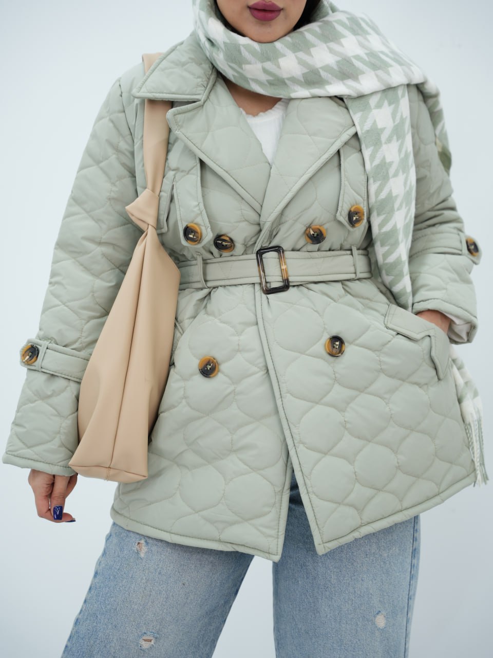 کاپشن شنل فلشی کمردار وریا کد6789