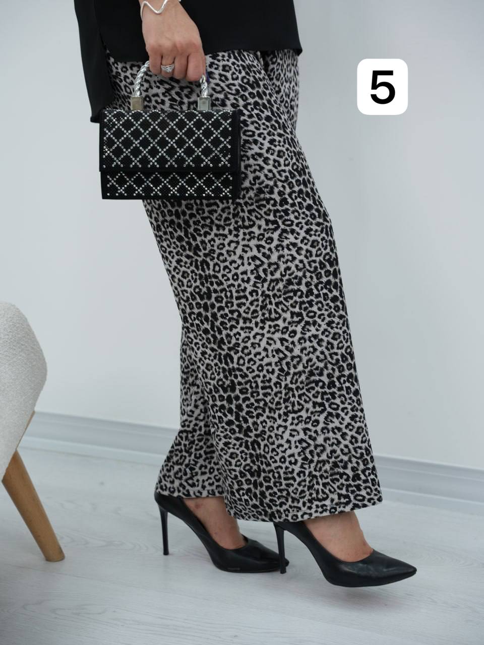 شلوار کمرکش نگین دار مایلا کد6793