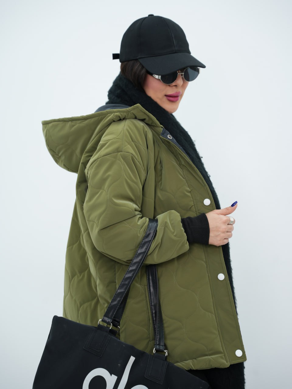 کاپشن زیپ مخفی  کلاهدار یونا کد6795