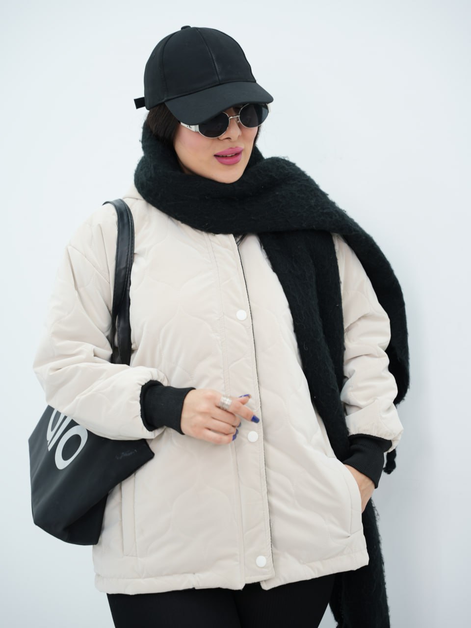 کاپشن زیپ مخفی  کلاهدار یونا کد6795