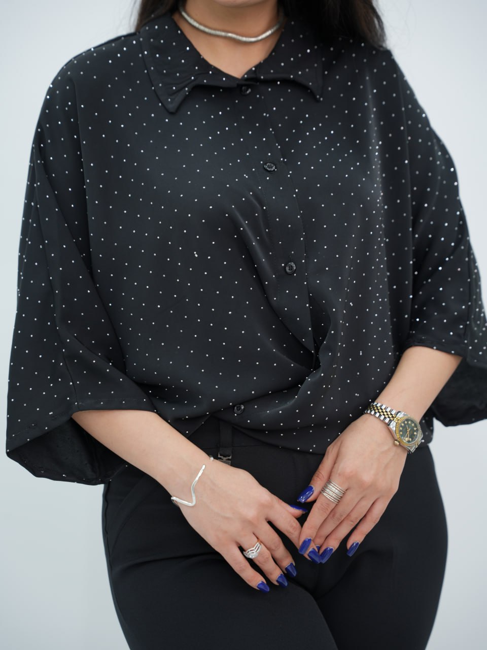 شومیز کیمونو نگین دار محترم کد6798