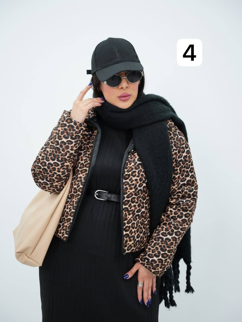 کاپشن پلنگی لیورا کد6805