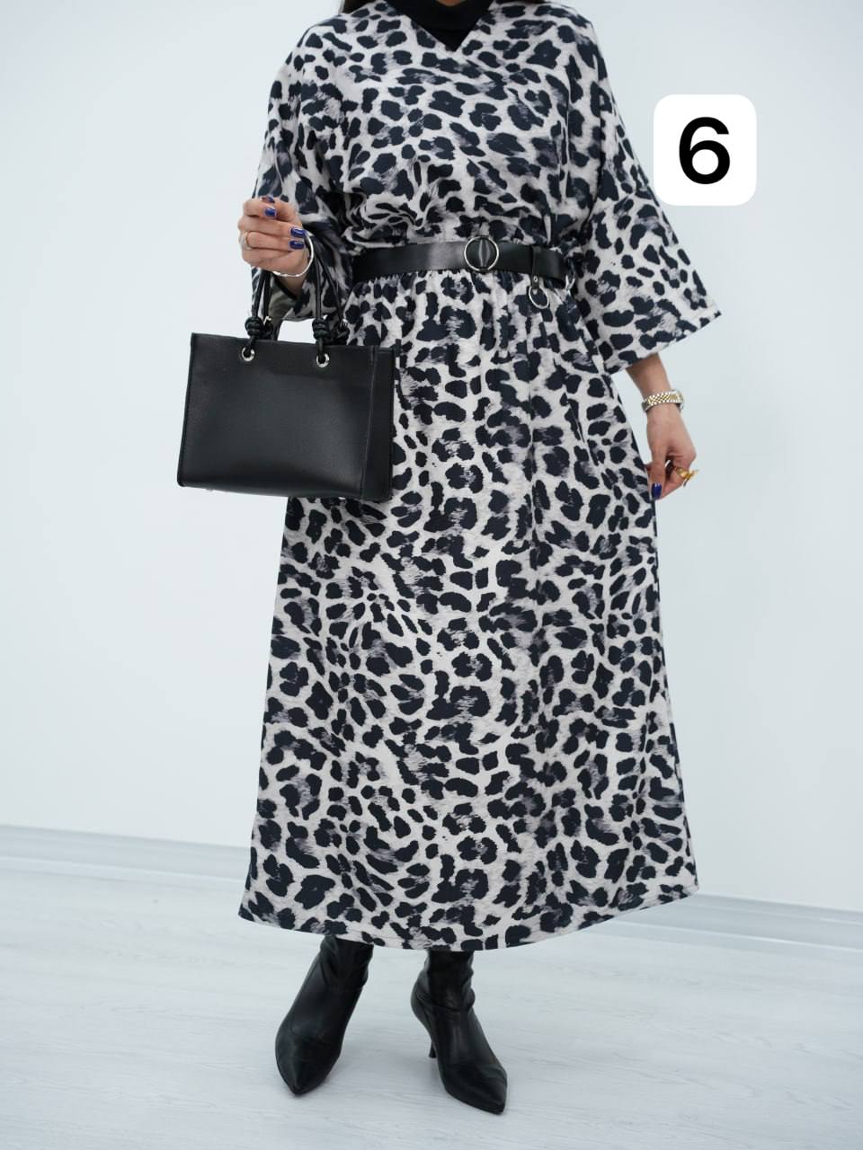 پیراهن طرحدار کمردار بهاراد کد6816