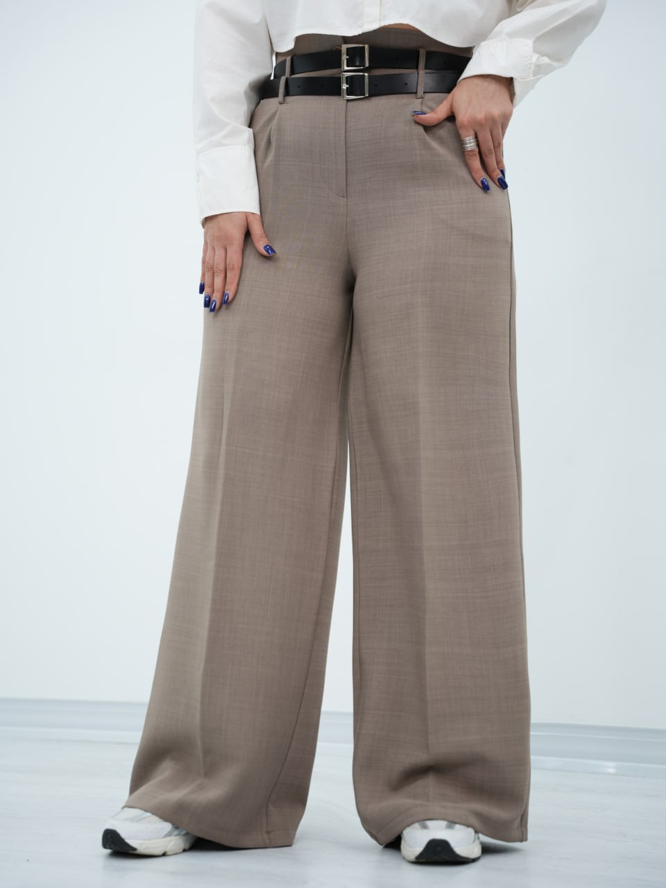 شلوار فول بگ هرمس دوکمربنده لیدی کد6821