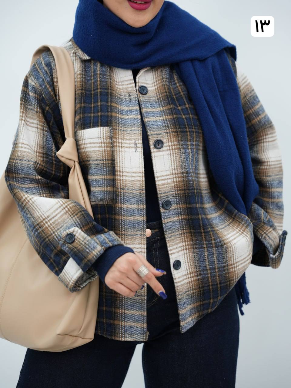 شومیز چهارخونه پشمی فرنیا کد6860