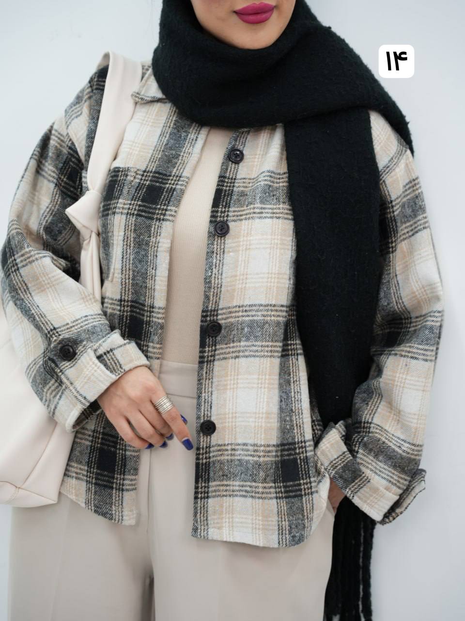 شومیز چهارخونه پشمی فرنیا کد6860