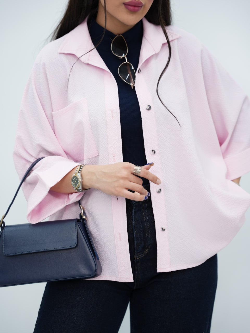 شومیز پاستیلی پانچ تک جیب دلانا کد6882