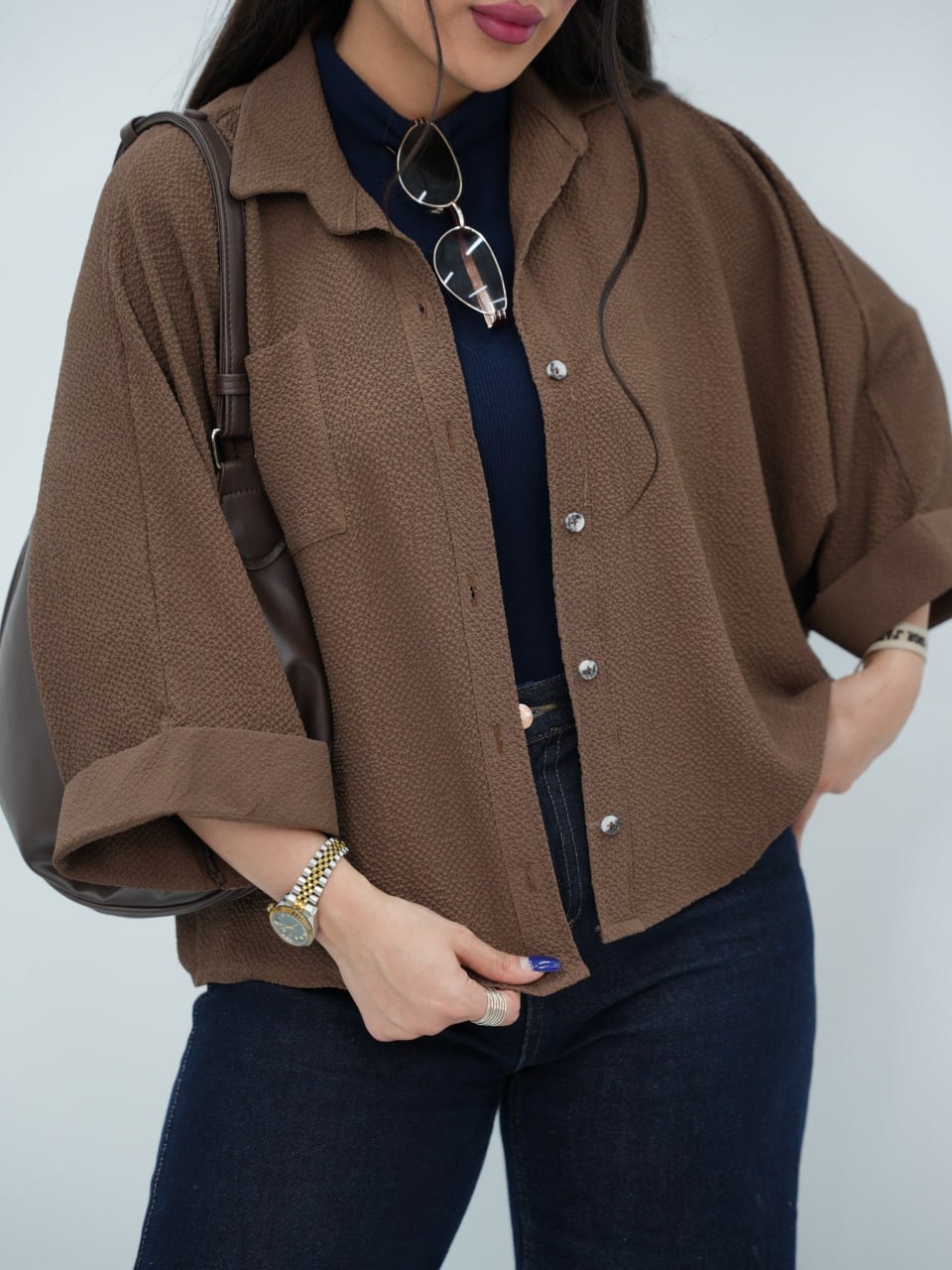 شومیز پاستیلی پانچ تک جیب دلانا کد6882