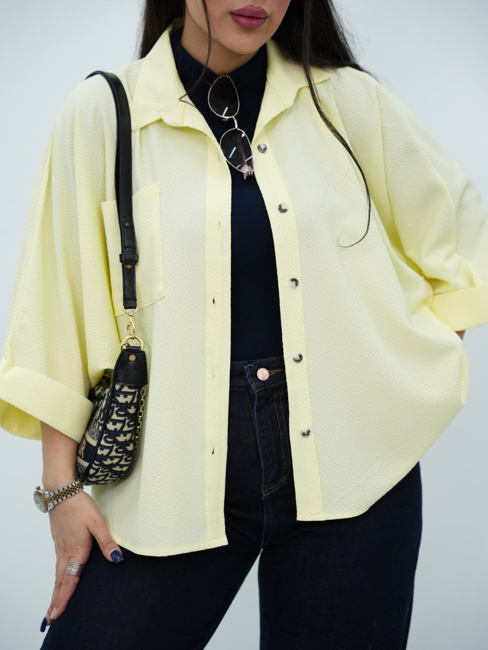 شومیز پاستیلی پانچ تک جیب دلانا کد6882