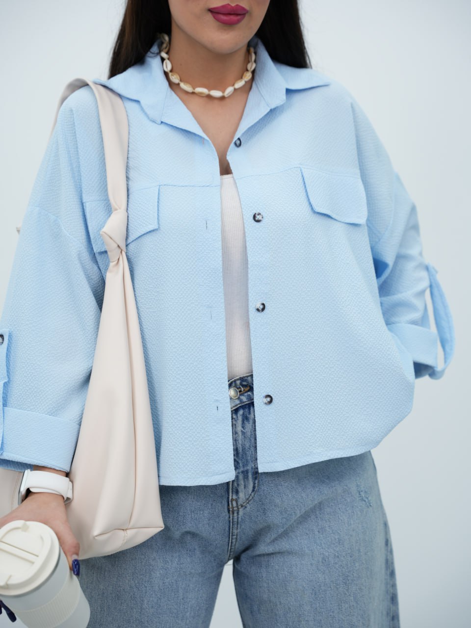 شومیز پاستیلی باکسی آستین پاگون نایریکا کد6883