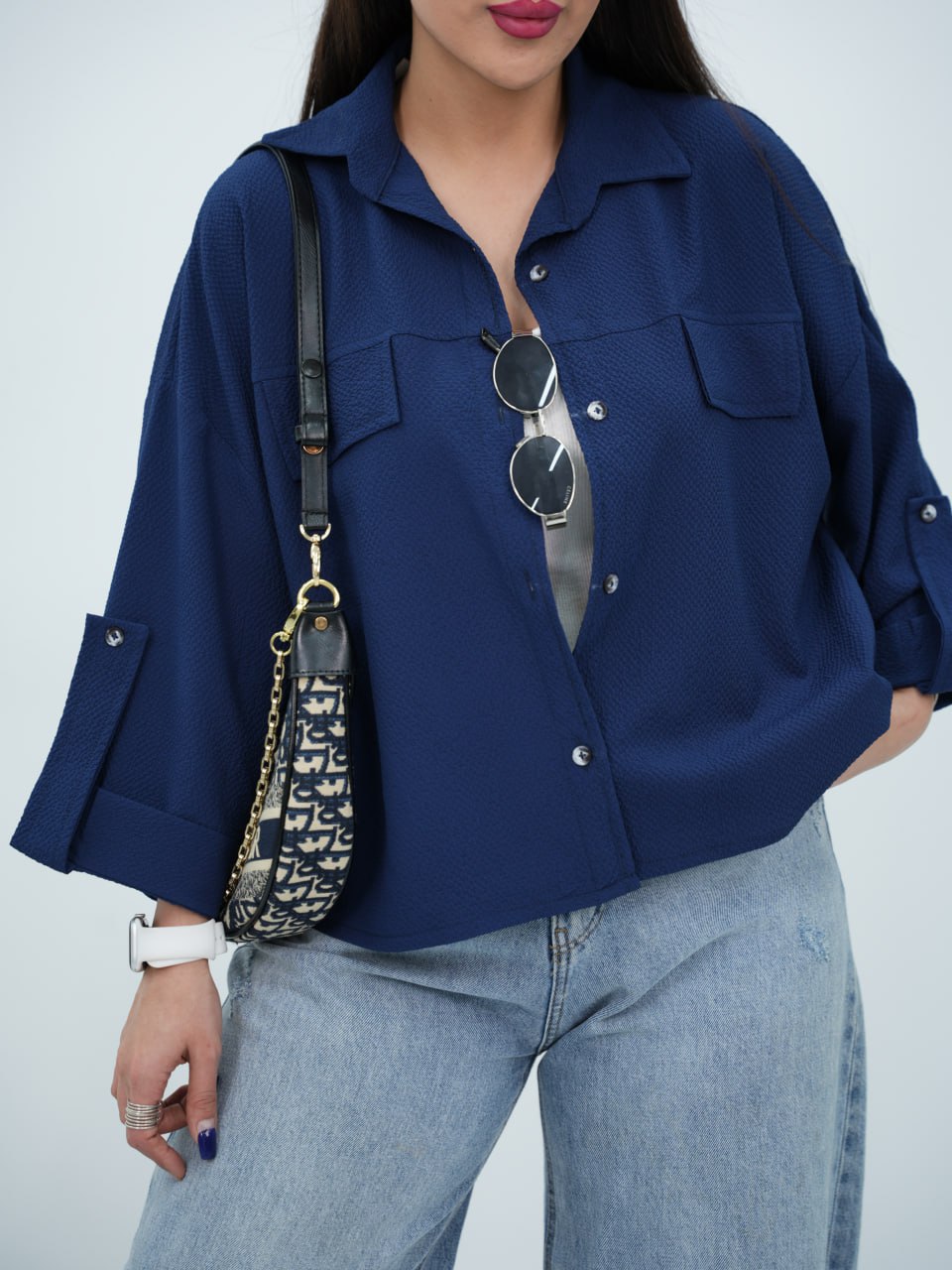 شومیز پاستیلی باکسی آستین پاگون نایریکا کد6883