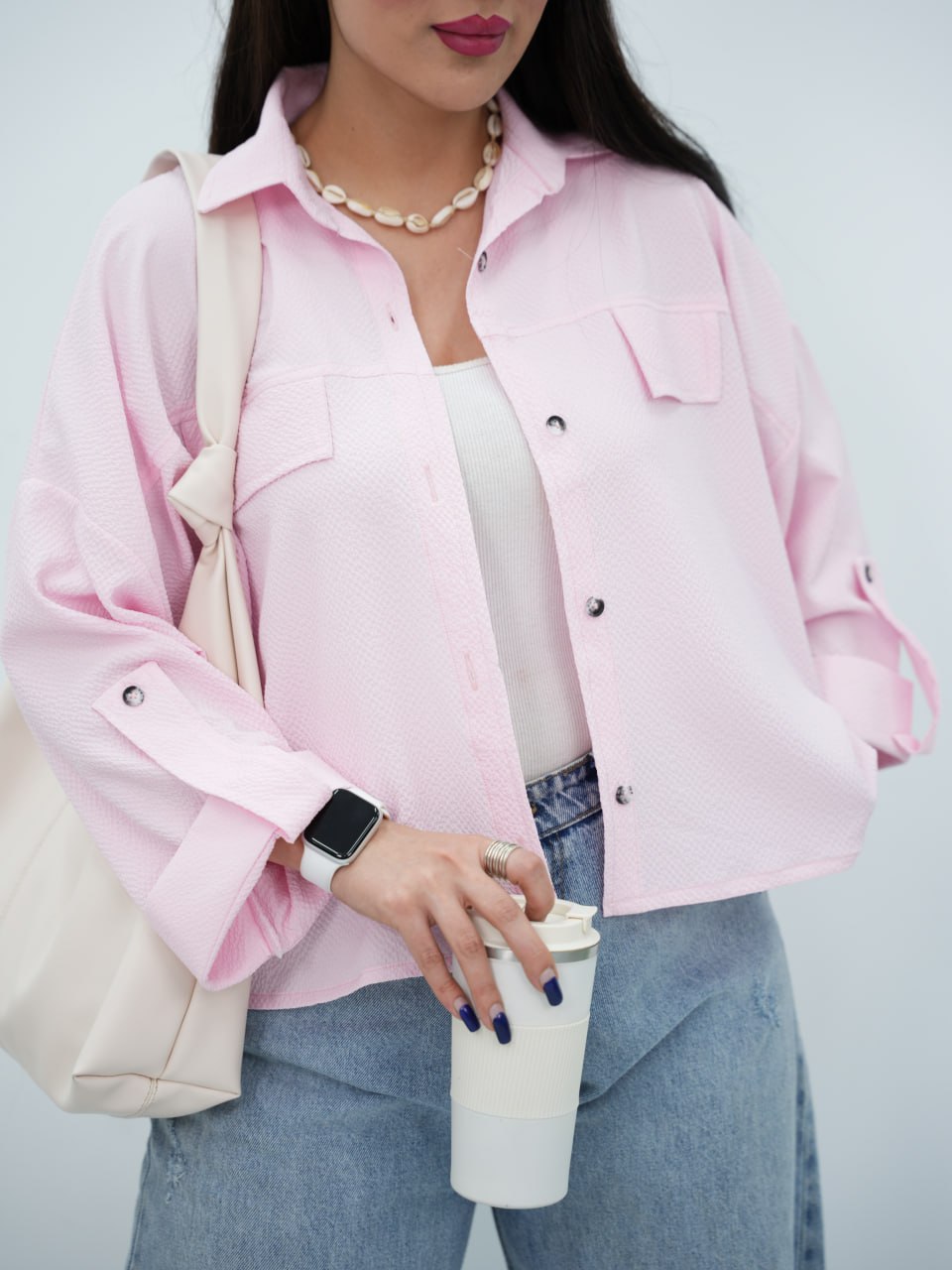 شومیز پاستیلی باکسی آستین پاگون نایریکا کد6883