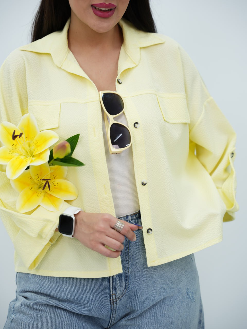 شومیز پاستیلی باکسی آستین پاگون نایریکا کد6883