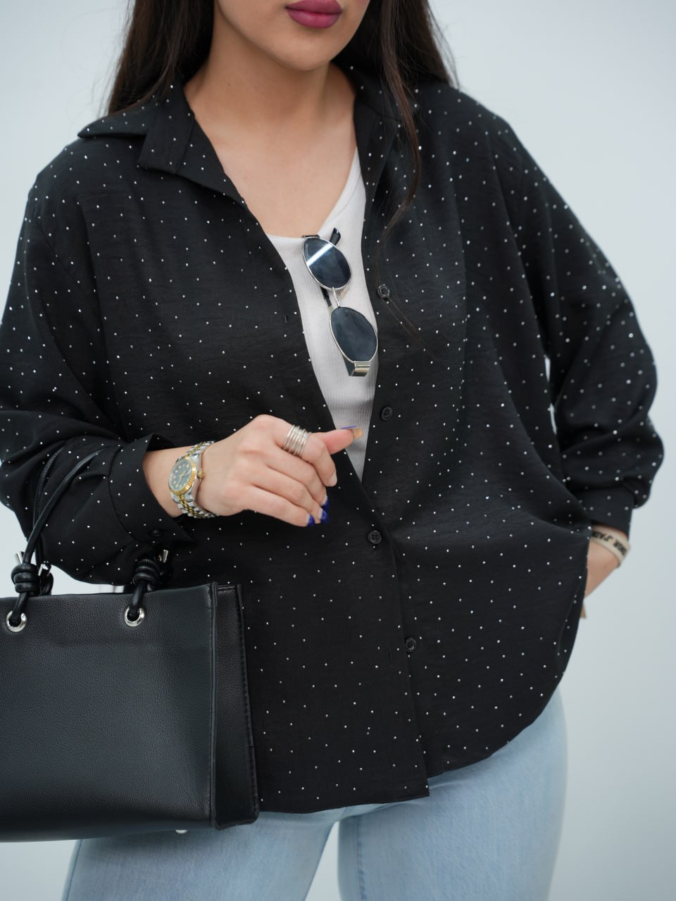 شومیز نگین دار ترانه کد6886