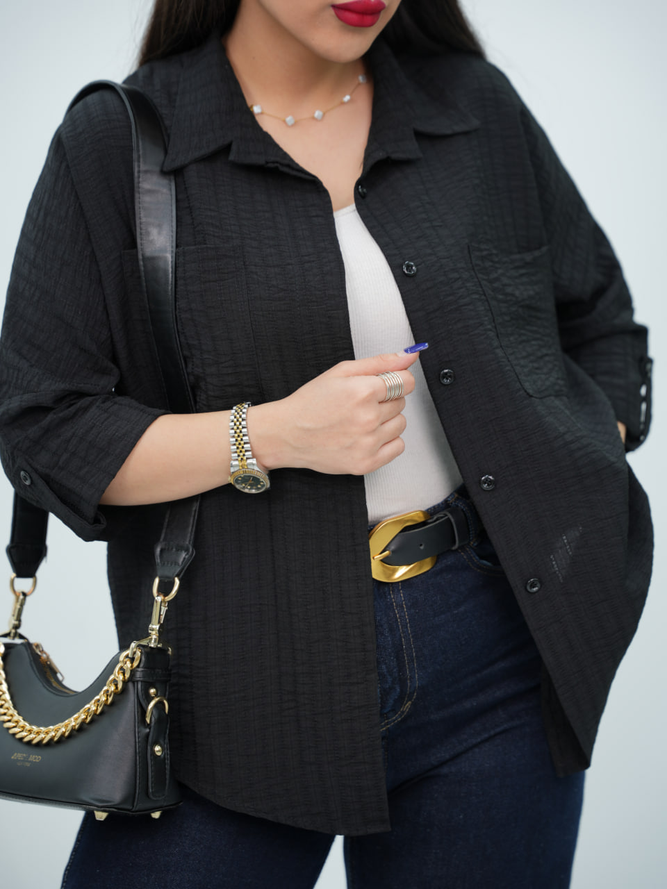 شومیز پشت دکمه دلوان کد6889