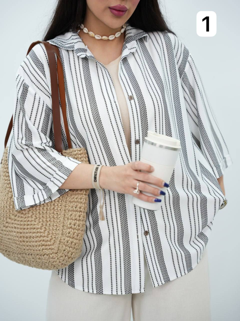 شومیز مراکشی راه راه زری کد6893