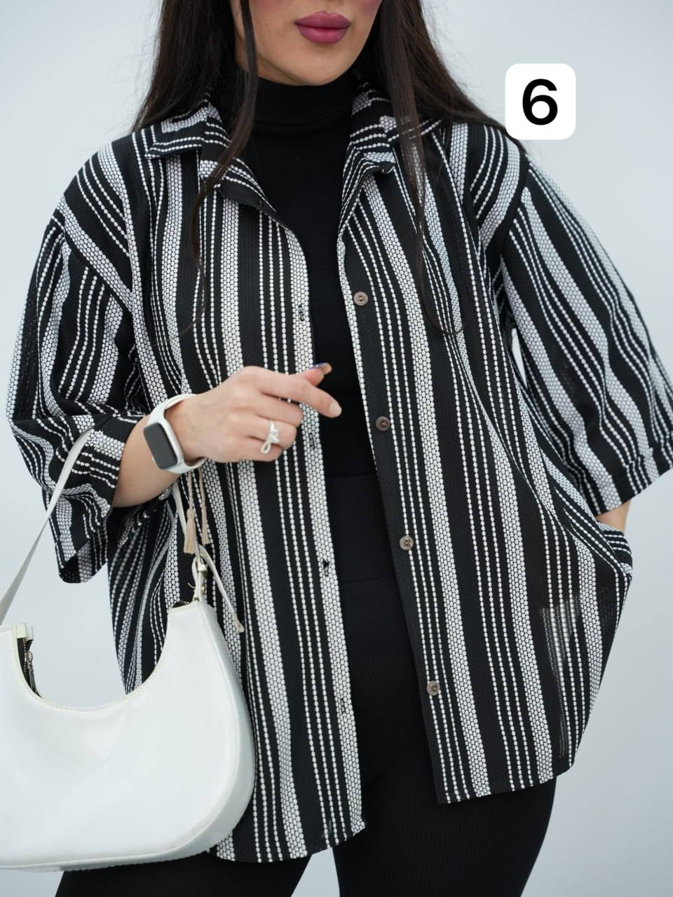 شومیز مراکشی راه راه زری کد6893