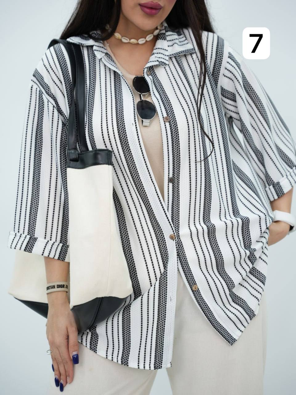 شومیز مراکشی راه راه زری کد6893