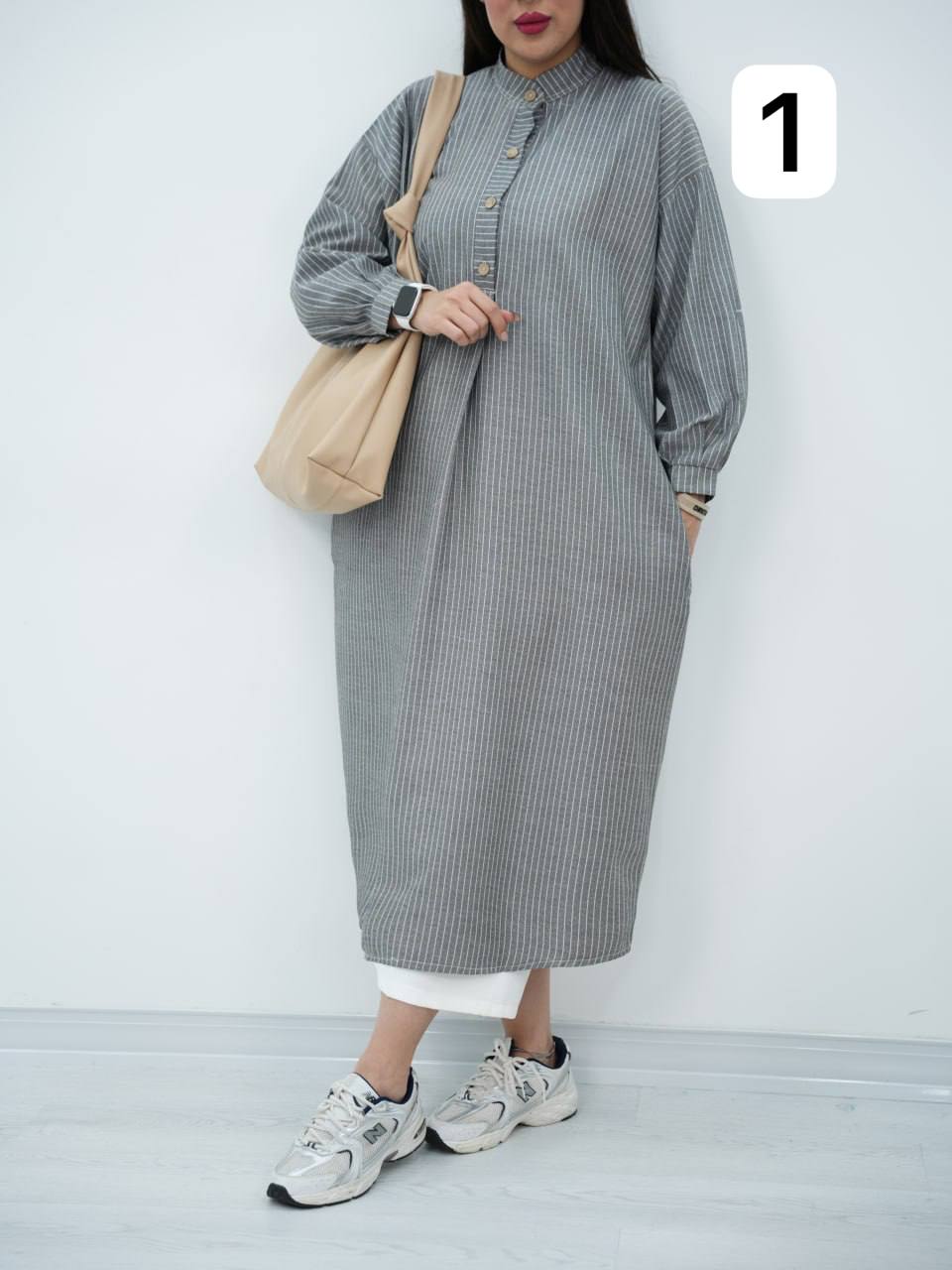 پیراهن کفتان یقه دکمه ساغر کد 6897