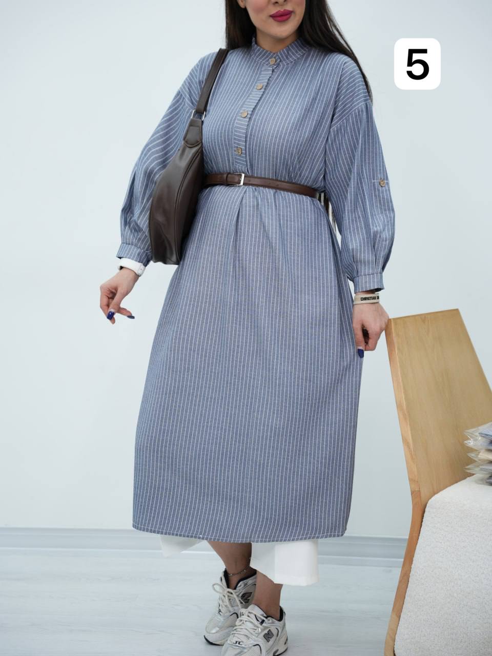 پیراهن کفتان یقه دکمه ساغر کد 6897