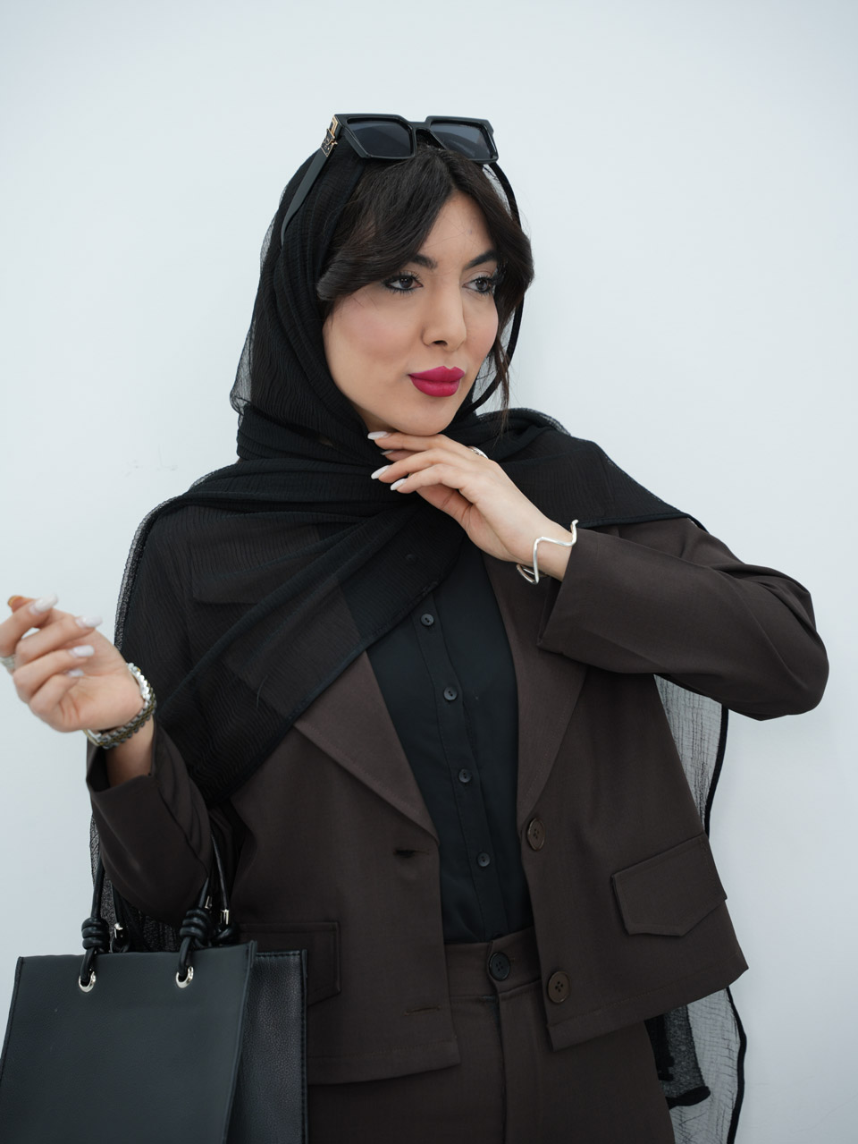 ست کت و کراپ و شلوار لادن کد6953