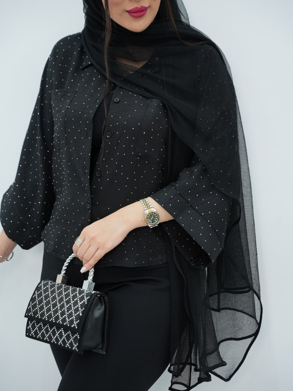 شومیز کیمونو نگین دار هور کد6961