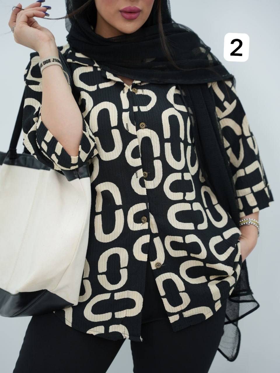 شومیز طرحدار پروین کد6976