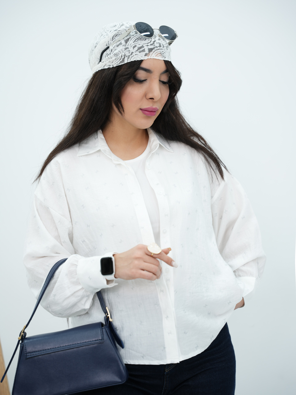 شومیز طرح شنل و کراپ شارونا کد7010